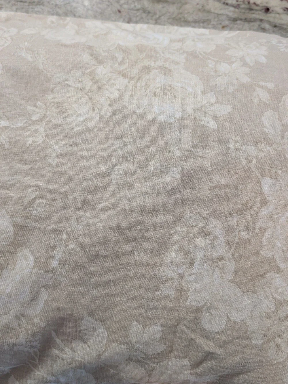 Martex 100% Cotton King Sz Pillow Shams Cabbage Rose Cream White Eco Free Vegan